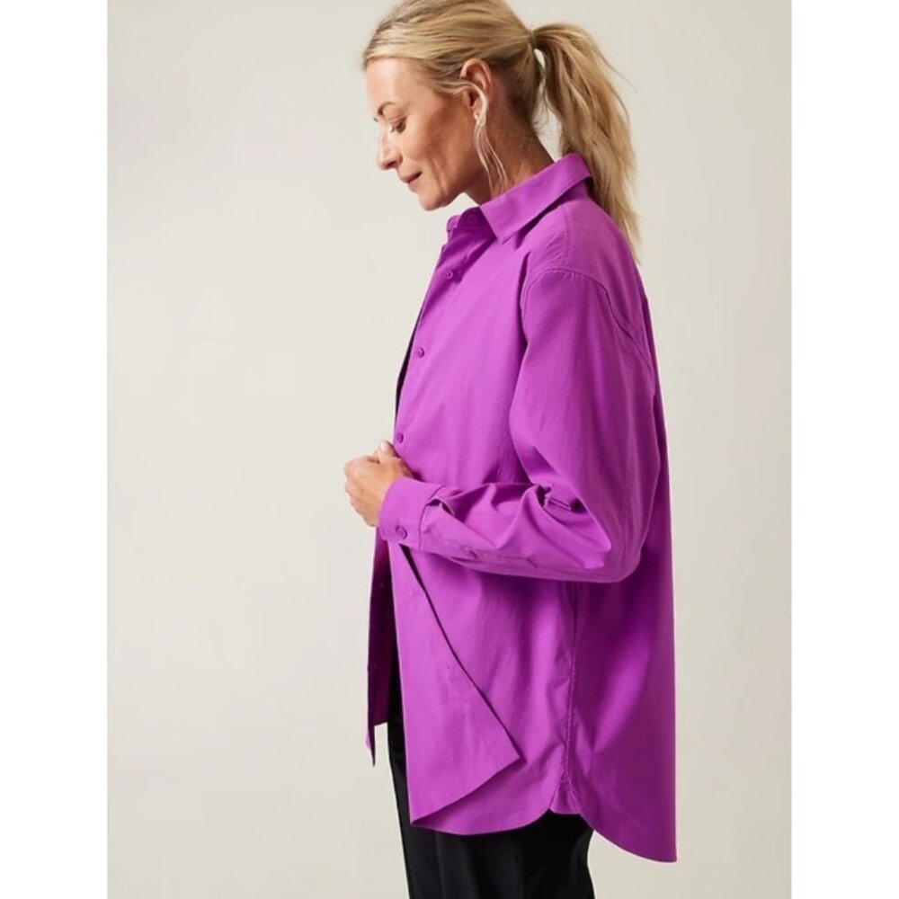 Athleta Purple Button Down Shirt - Picture 4 of 11
